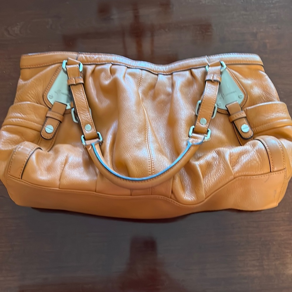 b. Makowsky large pumpkin orange handbag